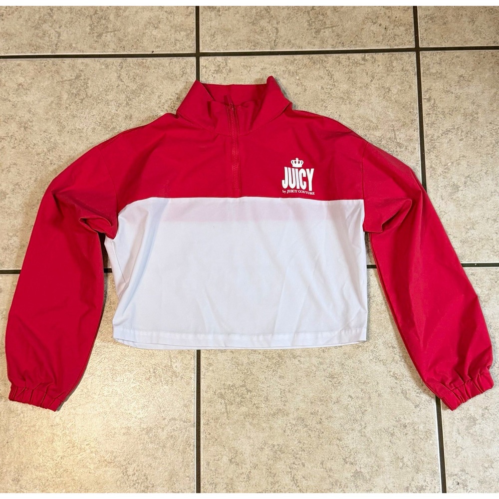 Juicy by Juicy Couture Colorblock Cropped 1/2 Zip Track Jacket XS Polyester